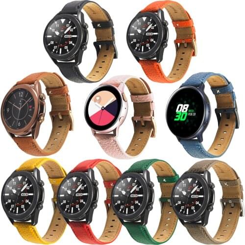 20mm Soft Genuine Leather Strap For Galaxy Active Replacement Watch Bands For Samsung Gear Sport SM-R600 Gear S2 Classic