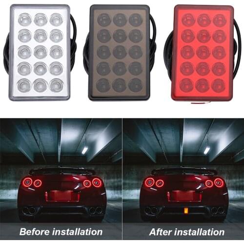 For Car Auto Motorcycle Universal 12V F1 Style Led Brake Stop Light Triangle 20 LED Rear Tail Light Reverse Safety Strobe Lamp