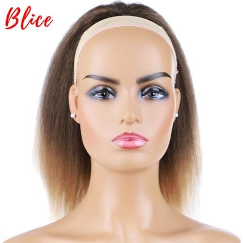 Blice 14" Drawstring Mix Color 4/27 Heat Resistant Synthetic Hair Extensions Kinky Straight Hair With Two Plastic Comb Ponytail