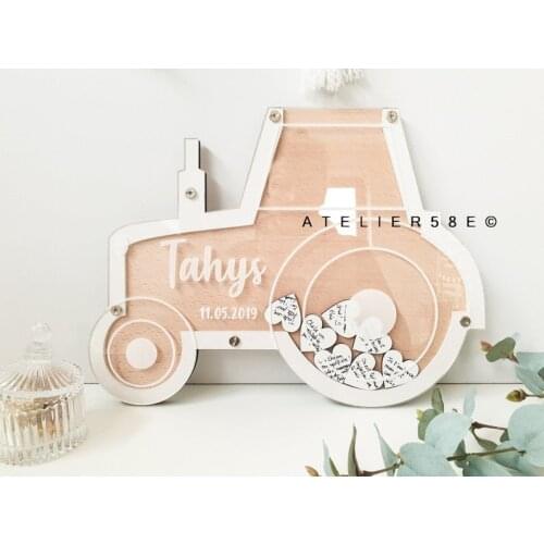 Tractor guest book barn baby shower baby boy birthday gift