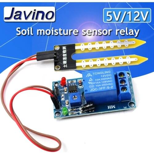 5V/12V Soil hygrometer detection sensor intelligent trolley relay controller lower than humidity start module For arduino diy