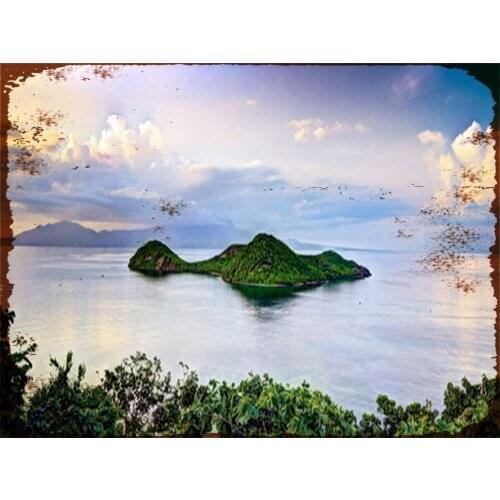 Tin Decor Vintage Sign Les Saintes Coffee Indoor Indoor Metal Coffee Office Man Cave Fun Poster 12X8inches