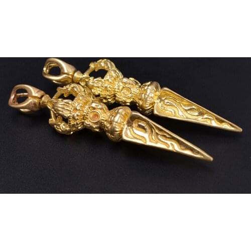 1 PCS 54mm*13.5mm Vintage Tibetan Raw Brass Cupronickel Vajrakila Pendant Charms For Jewelry Making