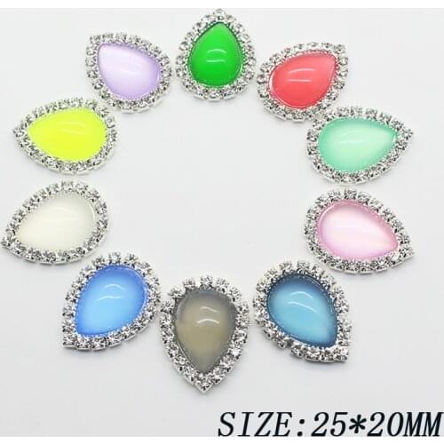 New Hot Sale 10 pcs Water Drop Diy Jewelry Accessories Rhinestone Cat Eye Sewing Creative Handmade Clothing Decoration Crafts