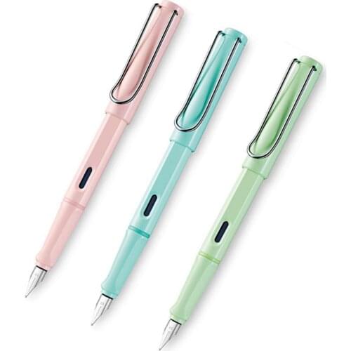 100Pcs/Lot Kawaii Fountain Pen 0.38mm Calligraphy Macaron 10 Color Anti-Rolling Student Office Supplies For Kids Custom Logo