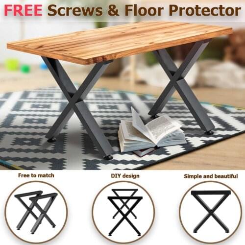 2pcs X-Shape Wrought Iron Table Legs Metal Furniture Legs 40cm/71cm Coffee Tables Stand Foot Sofa Desk Furniture Accessories