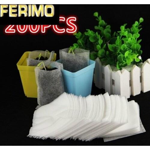 200pcs Garden Supplies Environmental Protection Nursery Pots Seedling Raising Bags 8*10cm Fabrics Grow Bags