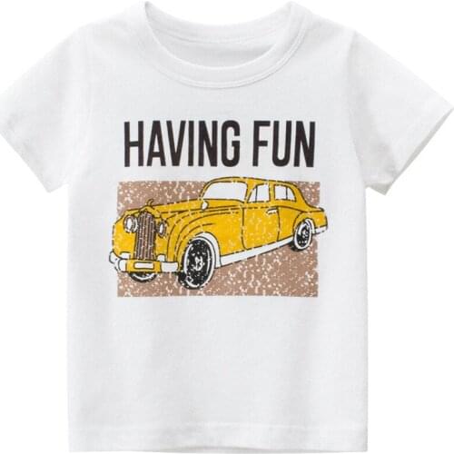 27Kids Dinasour T-shirt Cartoon Pattern Cute Boys Summer Tee Girl Tops Toddler Tops