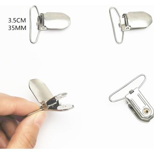 4pcs/lot 35mm DIY Suspender Clips Silver Metal Clip With Plastic Protection Not Hurt Clothing