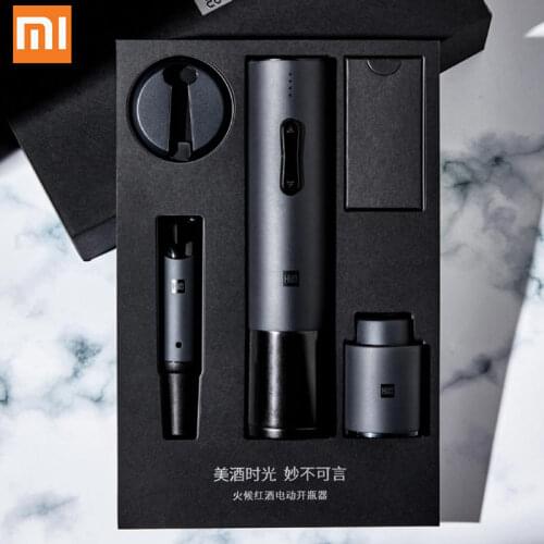 Xiaomi Huohou Automatic Wine Bottle Opener Kit Electric Corkscrew With Foil Cutter Wine Decanter Pourer Aerator For Family Gifts