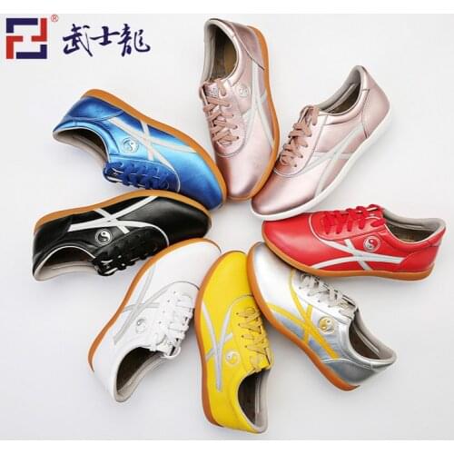 Taiji Shoes Cowhide Tai Chi Shoes Real Leather Kung Fu Shoes Martial Arts Sneaker Sports Training Footwear