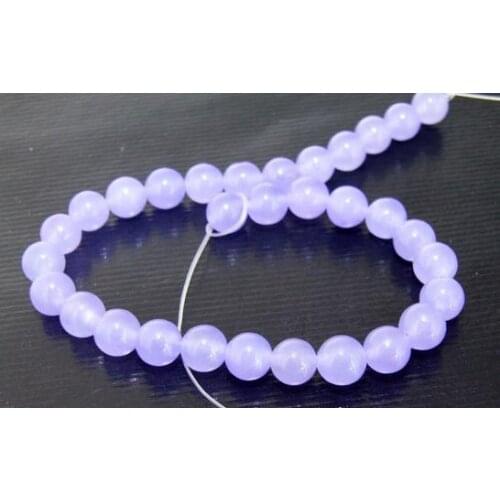 New Arrival Lavender Real Jades Beads 15inches One Full Strand 6mm Round DIY Fine Jewelry Chirstmas Charming Woman Gift