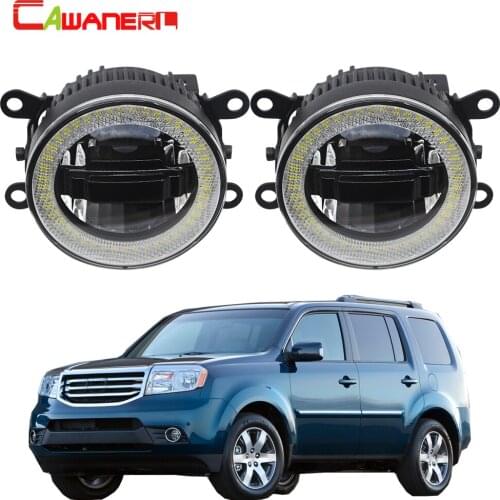 Cawanerl For Honda Pilot 3.5L V6 2012 2013 2014 2015 Car LED Fog Light Daytime Running Lamp Angel Eye DRL 3000LM 12V 2 Pieces
