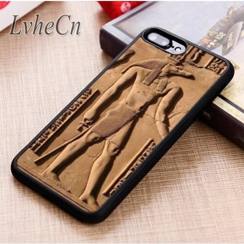 LvheCn Egyptian Gods Hieroglyphics phone Case For iPhone 5 6 6s 7 8 plus X XR XS max 11 12 Pro Samsung Galaxy S7edge S8 S9 S10