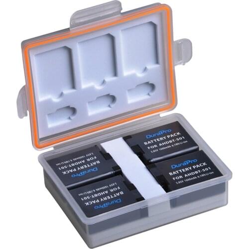 DuraPro 4pc 1600mAh AHDBT-501 AHDBT 501 Rechargeable Li-ion battery for Gopro 5 Hero 5 Go pro 5 AHDBT 501 Camera