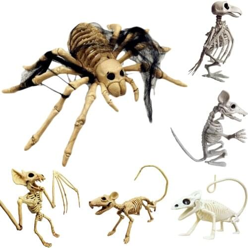 Halloween Decoration Animal Skeleton Bones Horror Simulation Skeleton Spider Bat Mouse Lizard Bones Hallowmas Horror Party Toys