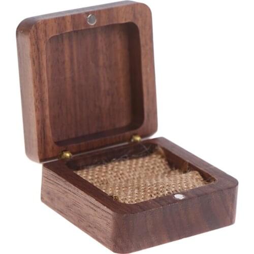 Walnut Wooden Vintage Lock Treasure Chest Jewelery Storage Box Case Organiser Ring Gift Foldable Mini Wood Box Trinket Jewelr