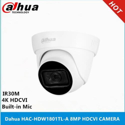 Dahua 8MP HAC-HDW1800TL-A 4K Real-time IR30M HDCVI Camera Built-in mic CVI/CVBS/AHD/TVI switchable