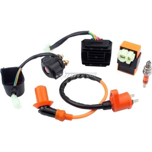 Motorcycle Racing Ignition Coil 6Pin CDI Connector Spark Plug Voltage Regulator For GY6 50-150cc Scooter ATV Go Kart Dirt Bike