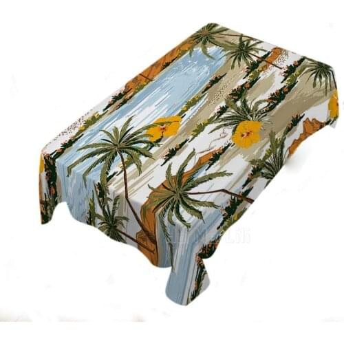 Palm Tree Tablecloth Hawaiian Tropical Trees And Flowers Beach Polyester Home Deco