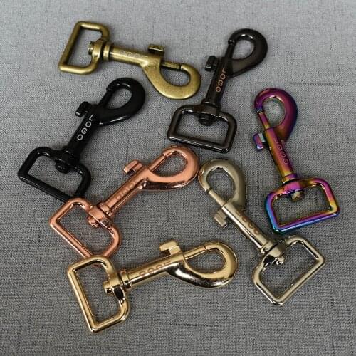 100 Pcs/Lot 25mm Metal Clasps Lobster Snap Hook We Provide Laser Engraving Service Customize LOGO Leather Belt Bag Buckles DIY