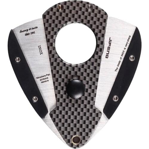 Carbon Fiber Metal Luxury Cigar Cutter Sharp Double-Edged Guillotine Travel Smoking Cutting Tool Portable Cutter For Cigars