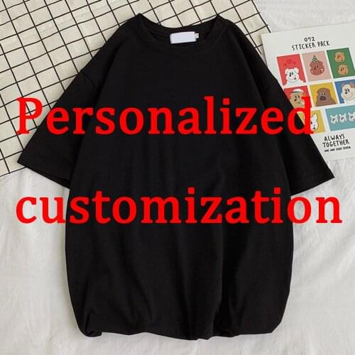 Personalized Fashion Harajuku Hip-hop DIY Printing Custom Cotton T-shirt Casual Comfortable Top