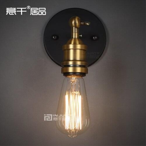 Nordic Vintage Retro Industrial Edison Wall Mirror Lamp Wall light Copper Color Holder E27 LED Cafe Bar Restaurant Hall Bedside