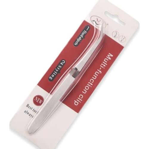 Stainless Steel Nail Tweezers for Craft, Jewelry, Nail Art Supply/DIY Tool Silver Curved Anti-static Tweezer Nipper#6JD2G