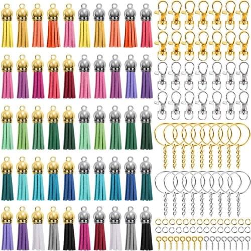 DIY Crafts Jewelry Material Finding 350Pcs/Set Alloy Key Chains Tassel Bulk Key Rings Keyrings