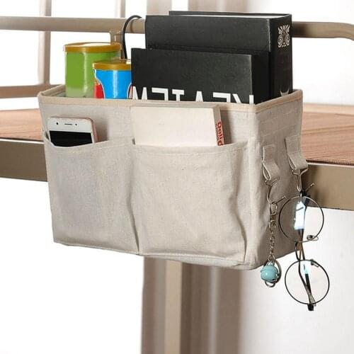 Storage Hanging Bag Large Capacity Canvas Storage Basket For Dormitory Bed Sofa