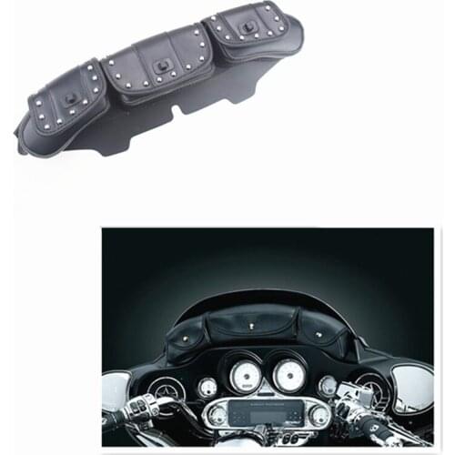 ACZ Motorcycle Windshield Bag With 3 Pocket Pouch For Harley Davidson FLHX Street Glide Tri-Elide Trike Model 2006-2013