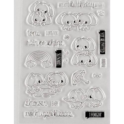 Baby elephant transparent stamps for card making birthday stamps
