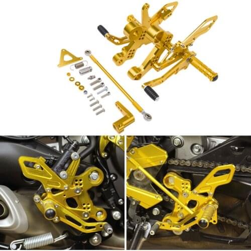 Motorcycle CNC Billet Adjustable Rear sets Rear Foot Peg Footrest Set For YAMAHA MT-09 FZ-09 2013-2016 MT09 FZ09 GOLD BLUE BLACK
