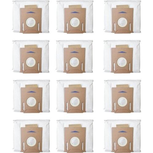 12PCS for ECOVACS DEEBOT OZMO T8 Robot Vacuum Cleaner High Capacity Leakproof Dust Bag Replacement Accessories Parts Kit