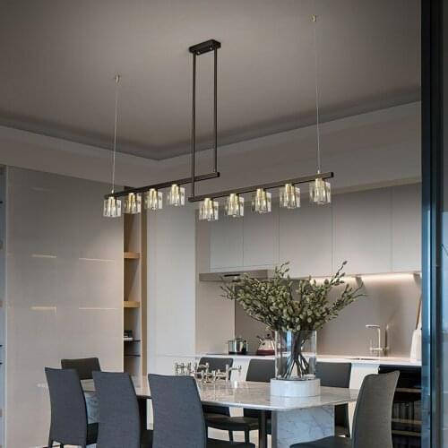 Modern crystal dining table chandelier light luxury copper living room lamp elegant appearance durable for bedroom/dining room