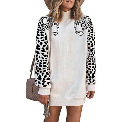 2021 New Leopard Print Womens Long Sleeve Patchwork Sweatshirts Women Pullover Spring Autumn Streetwear Sweatshirt Female