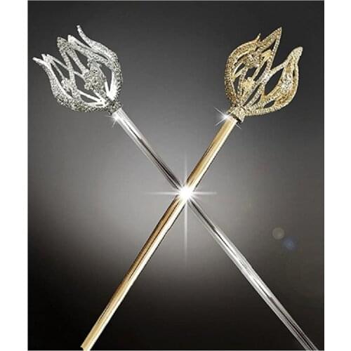 Magic Wand Tulip Lotus Scepter Rhinestone for Wedding Costume Party Festival