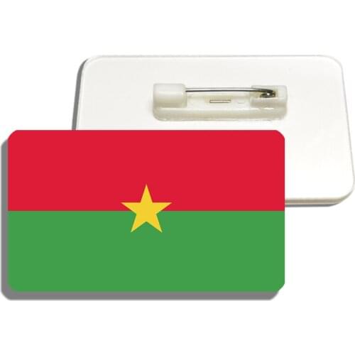 Burkina Faso Flag Brooch Patriotic Jewelry Badge Vintage Large Flag Pins For Backpacks Clothes Unisex