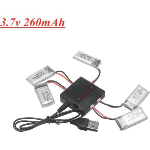 3.7V 260mAh Lipo Battery Charger Set For H36 E010 E011 E012 E013 Furibee F36 RC Drone Quadcopter Spare Parts