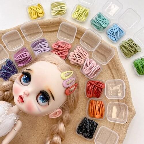 10PCS 3CM Boxed Childrens Hairpin Flash Powder BB Clip Pinkycolor Hair Clip Lovely And Fashionable Hair Ornaments