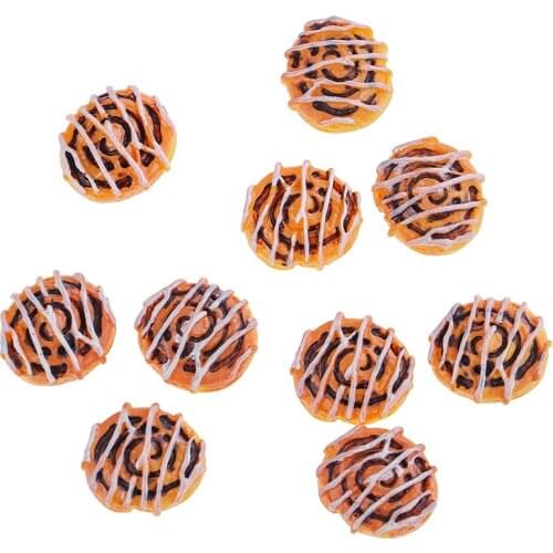10pcs DIY Resin Fake Bread Food Miniature Flat Back Cabochon Flatback Embellishment Accessories Kitchen Toys