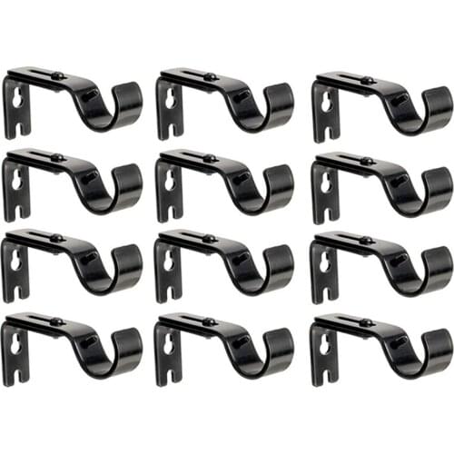 12Pcs Curtain Rod Brackets, Curtain Rod Hanging Brackets, Hang Curtain Brackets for 1inch and 5/8inch Rod