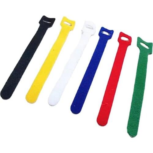 20PCS 15/20CM Reusable nylon T-shaped Hook and Loop CableTie Self-adhesive Cable Tie for Fastener Tape Cable Management Tape