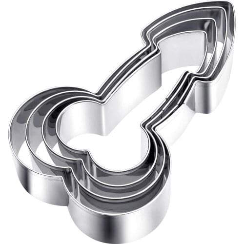 8 Pieces Stainless Steel Cookie Cutter Funny Metal Fondant Biscuit Baking Molds with 4 Different Sizes for DIY Baking