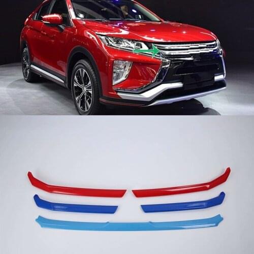 Car Accessories Exterior ABS Three Color Middle Grille Decoration Cover Trim For Mitsubishi Eclipse Cross 2018 Car-styling