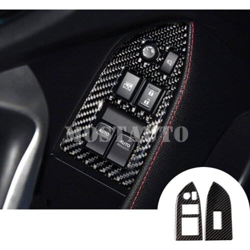 For Toyota 86 GT86 Scion FR-S Carbon Fiber Inner Window Switch Cover 2012-2018 2pcs Car Accessories Interior Car Decor Car Trim