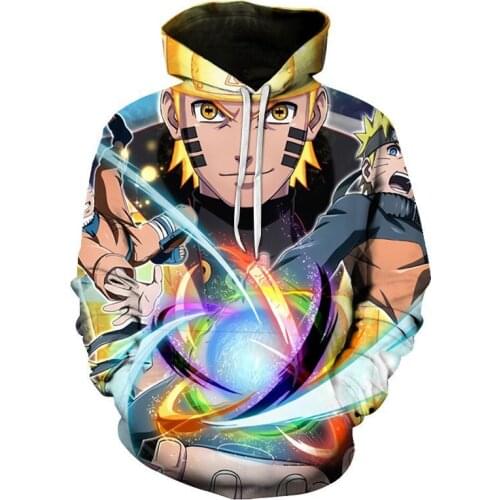 Uzumaki Naruto Japanese Anime Hoodies 3D Printing Sasuke Kakashi Harajuku Long Sleeve Sweatshirt Autumn Winter Sports Pullover