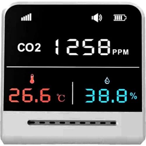 Infrared Induction CO2 Meter 5000ppm Indoor Gas Carbon Dioxide Detector Sensor Large LCD Display Air Quality Analyzer Humidity