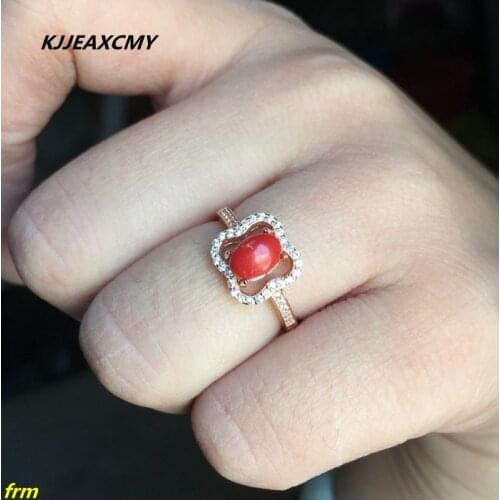 KJJEAXCMY Fine jewelry 925 sterling silver inlaid colorful natural female Hu Shan female ring wholesale and retail fireworks